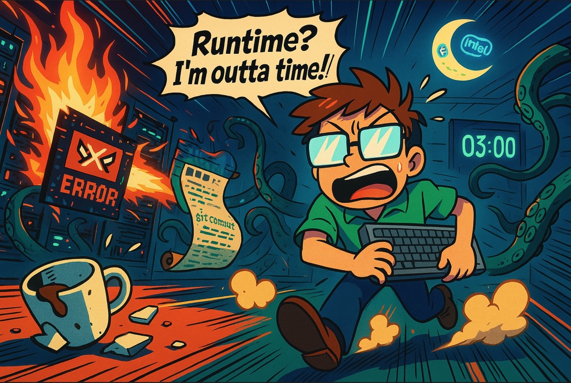 An illustration of pressure during incident response in front of runtime errors